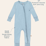 Neutral Blue Footless Baby Sleepers