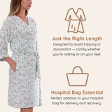 Maternity Robe - Botanical Collection - Print Blue