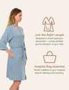 My Little Zone - Maternity Robe - Botanical Collection - Solid Blue