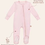 Pink Viscose Baby Footie Pajamas