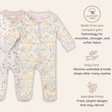 Floral Baby Girl Pajamas Sleep and Play, 2 Pc
