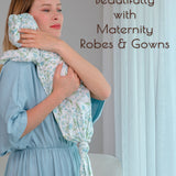 Botanical Blue Knotted Baby Gowns, 2 Pc