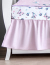 My Little Zone - 5 Piece Butterfly Crib Bedding Set for Baby Girls (White & Light Pink)