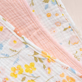 Pink Floral Muslin Burp Cloths, 6 pc