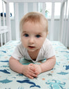 My Little Zone 2 Pack Crib Fitted Sheets  (Teal - White)