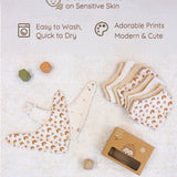 Neutral Rainbow Muslin Baby Bandana Bibs, 10 Pc