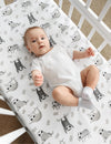My Little Zone 2 Pack Crib Fitted Sheets (White - Grey)