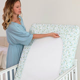 Neutral Green Baby Crib Sheets, 2 Pc