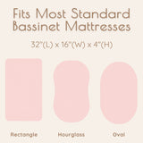 Botanical Pink Bassinet Sheets Fitted, 2 Pc