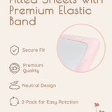 Botanical Pink Baby Crib Sheets, 2 Pc