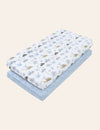 My Little Zone 2 Pack Crib Fitted Sheets (Blue-White)