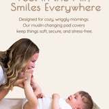 Neutral Rainbow Muslin Diaper Changing Pad, 2 pc