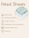 My Little Zone 2 Pack Crib Fitted Sheets  (Teal - White)