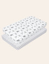 My Little Zone 2 Pack Crib Fitted Sheets (White - Grey)