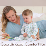 Botanical Blue Viscose Baby Footie Pajamas