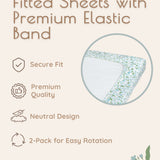 Neutral Green Baby Crib Sheets, 2 Pc