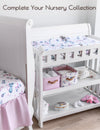 My Little Zone - 5 Piece Butterfly Crib Bedding Set for Baby Girls (White & Light Pink)
