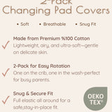 Floral Diaper Changing Pad Cover, 2 Pc