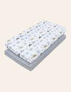 My Little Zone 2 Pack Crib Fitted Sheets (Grey-White)