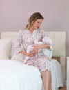 My Little Zone - Maternity Robe - Botanical Collection - Print Coral