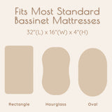 Neutral Rainbow Muslin Bassinet Sheets, 2 pc