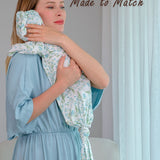 Botanical Blue Knotted Baby Gowns, 2 Pc