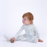 Botanical Blue Baby Pajamas Sleep and Play