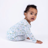 Botanical Blue Baby Pajamas Sleep and Play