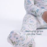 Botanical Blue Baby Pajamas Sleep and Play