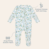 Botanical Blue Baby Pajamas Sleep and Play