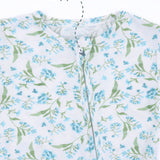 Botanical Blue Footless Baby Pajamas