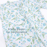 Botanical Blue Footless Baby Pajamas