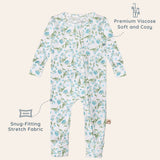 Botanical Blue Footless Baby Pajamas