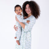 Botanical Blue Footless Baby Pajamas