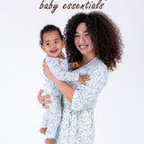 Botanical Blue Maternity Robe