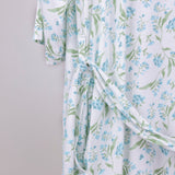 Botanical Blue Maternity Robe