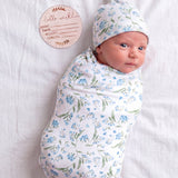 Botanical Blue Newborn Receiving Blankets Set