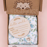Botanical Blue Newborn Receiving Blankets Set