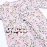 Botanical Pink Baby Girl Pajamas Sleep and Play