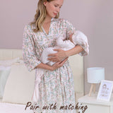 Botanical Pink Maternity Robe