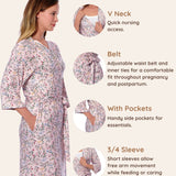 Botanical Pink Maternity Robe