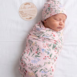 Botanical Pink Newborn Receiving Blankets Set