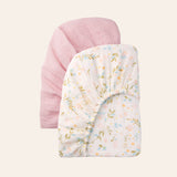 Floral Muslin Diaper Changing Pad Covers, 2 pc