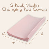 Floral Muslin Diaper Changing Pad Covers, 2 pc
