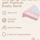 Floral Muslin Diaper Changing Pad Covers, 2 pc