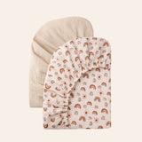 Neutral Rainbow Muslin Diaper Changing Pad Covers, 2 pc