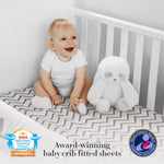 My Little Zone - 5 Piece Neutral Crib Bedding Set (White & Grey)