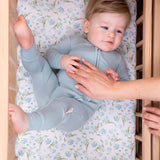 Neutral Green Bassinet Sheets Fitted, 2 Pc