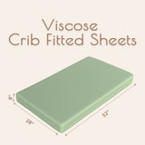 Neutral Green Fitted Crib Sheets, 2 Pc