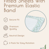 Neutral Green Fitted Crib Sheets, 2 Pc